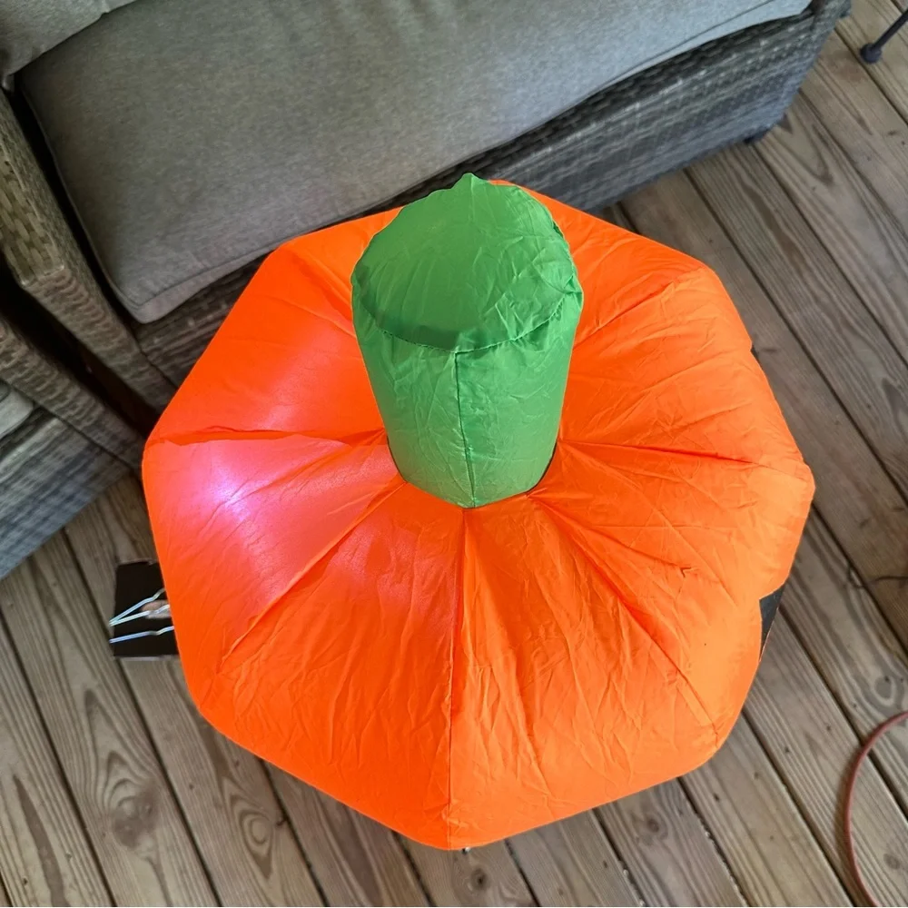 Gemmy Airblown Inflatable Pumpkin Duo Stack 3.5 Ft LED Halloween